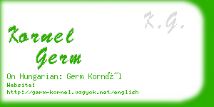 kornel germ business card